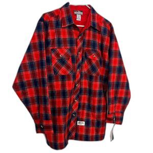 New Vintage Men's Timber Run Red Plaid Flannel Quilted Shacket SZ L